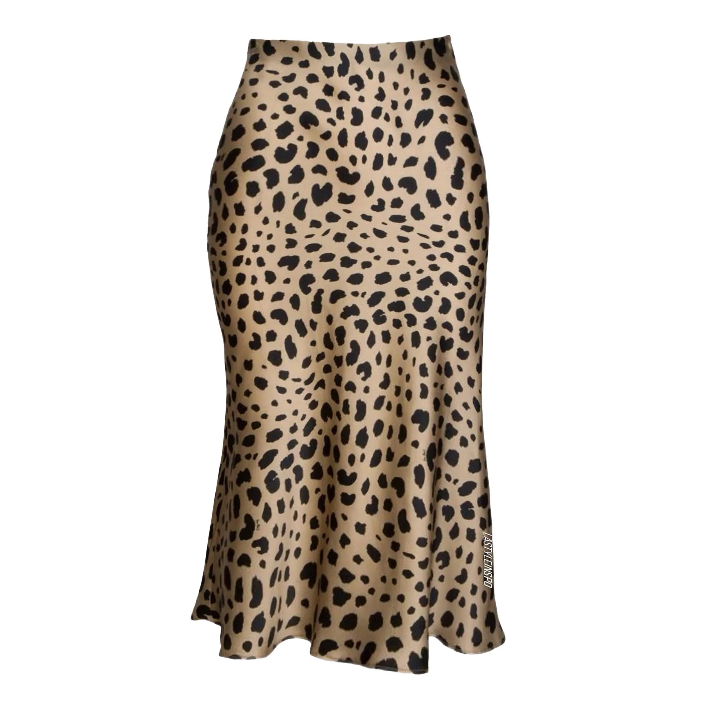 Satin Skirt Cheetah Animal Print Midi Size S, M, L