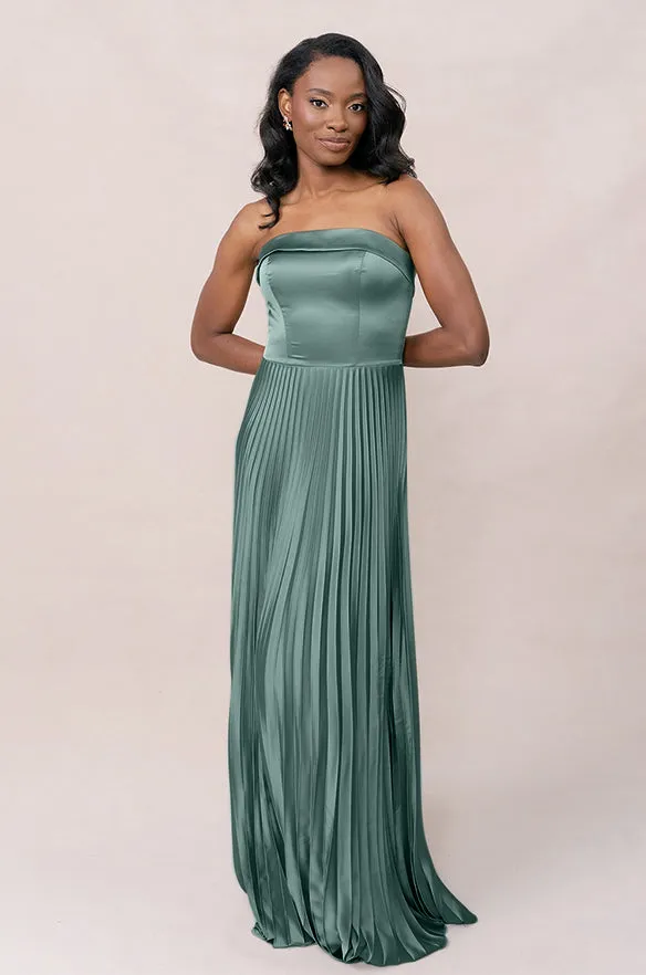 Saylor Satin Pleated Dress | Made To Order