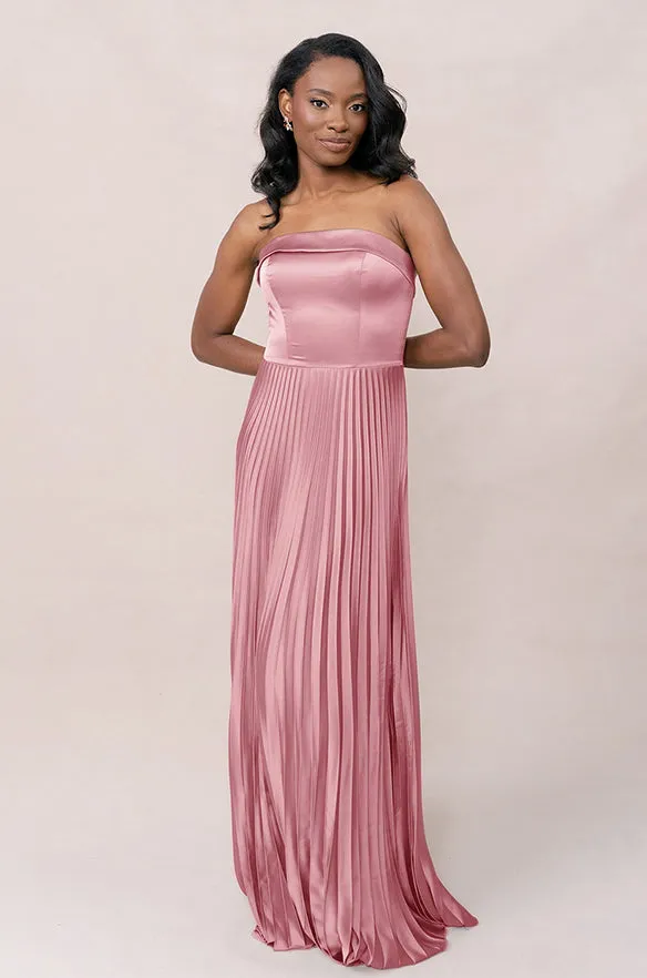 Saylor Satin Pleated Dress | Made To Order