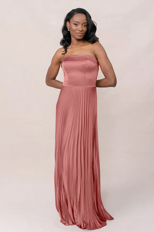 Saylor Satin Pleated Dress | Made To Order