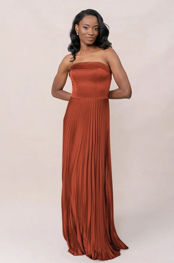 Saylor Satin Pleated Dress | Made To Order