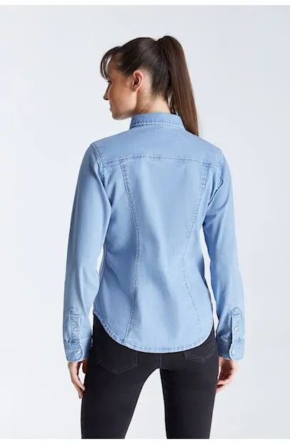 Scarlett Denim Shirt - Light Blue