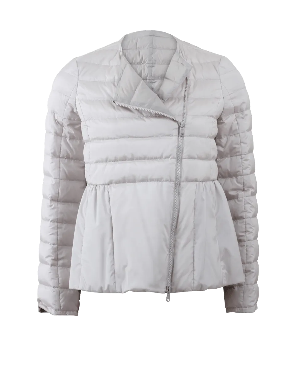 Silk Puffer Peplum Jacket