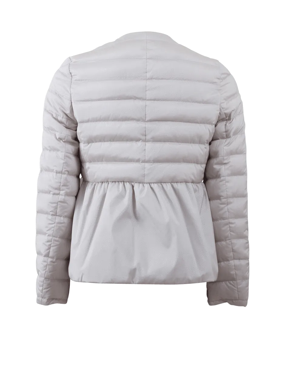 Silk Puffer Peplum Jacket