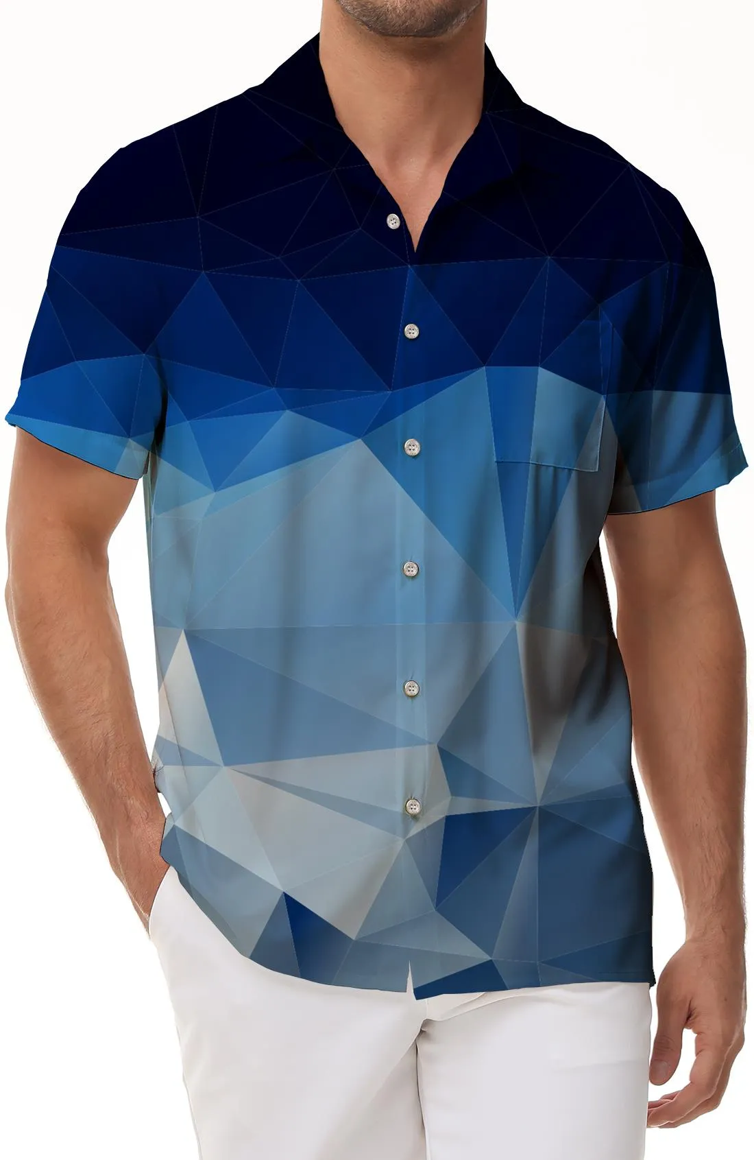 Sketch Abstract Graphic Mixed Color Hawaiian Button Men's Beach Shirt with Pockets Geometric Shirt Short Sleeve Beachwear 3d Graphic Print