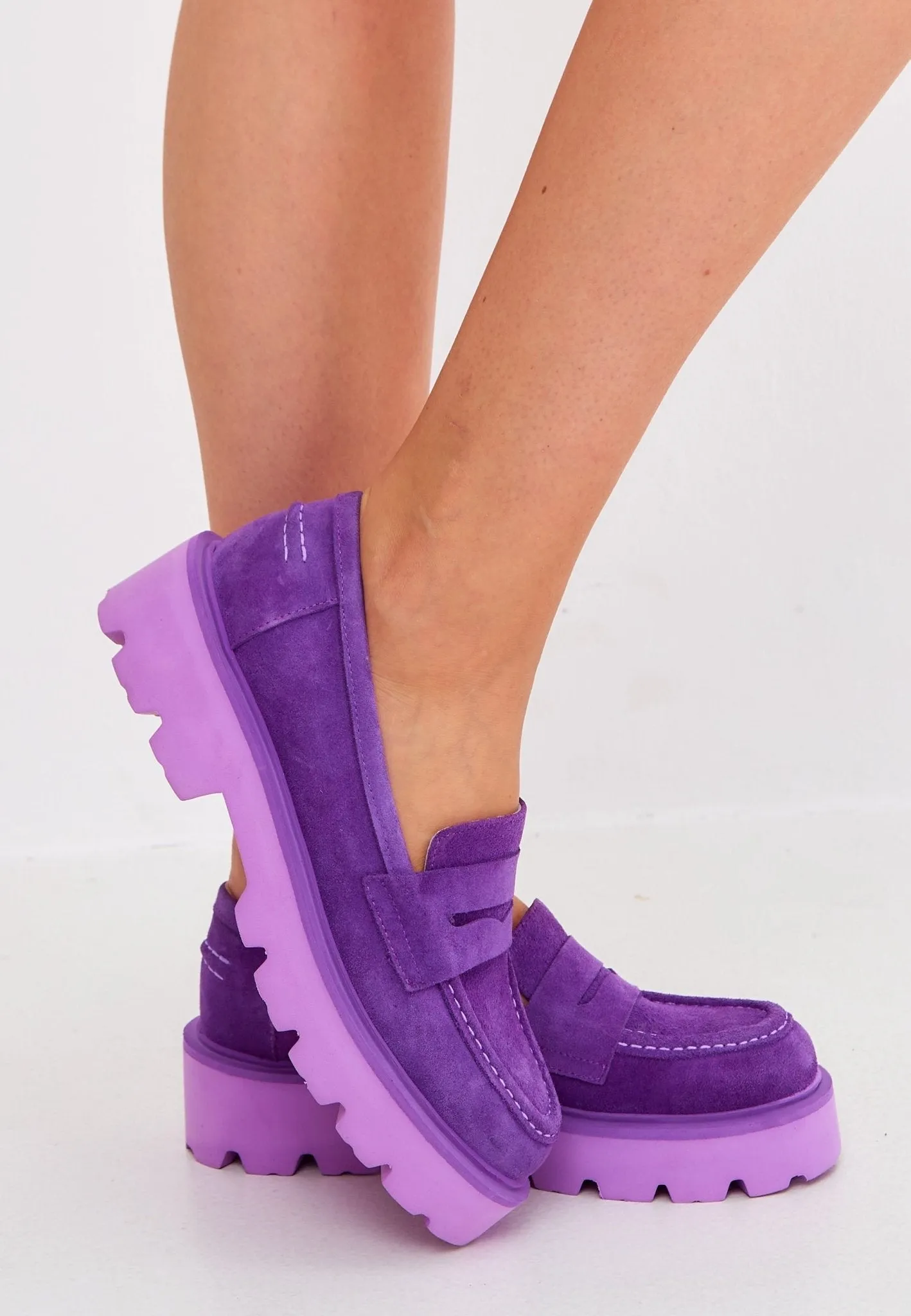 Slip-on Suede Loafers - Violet