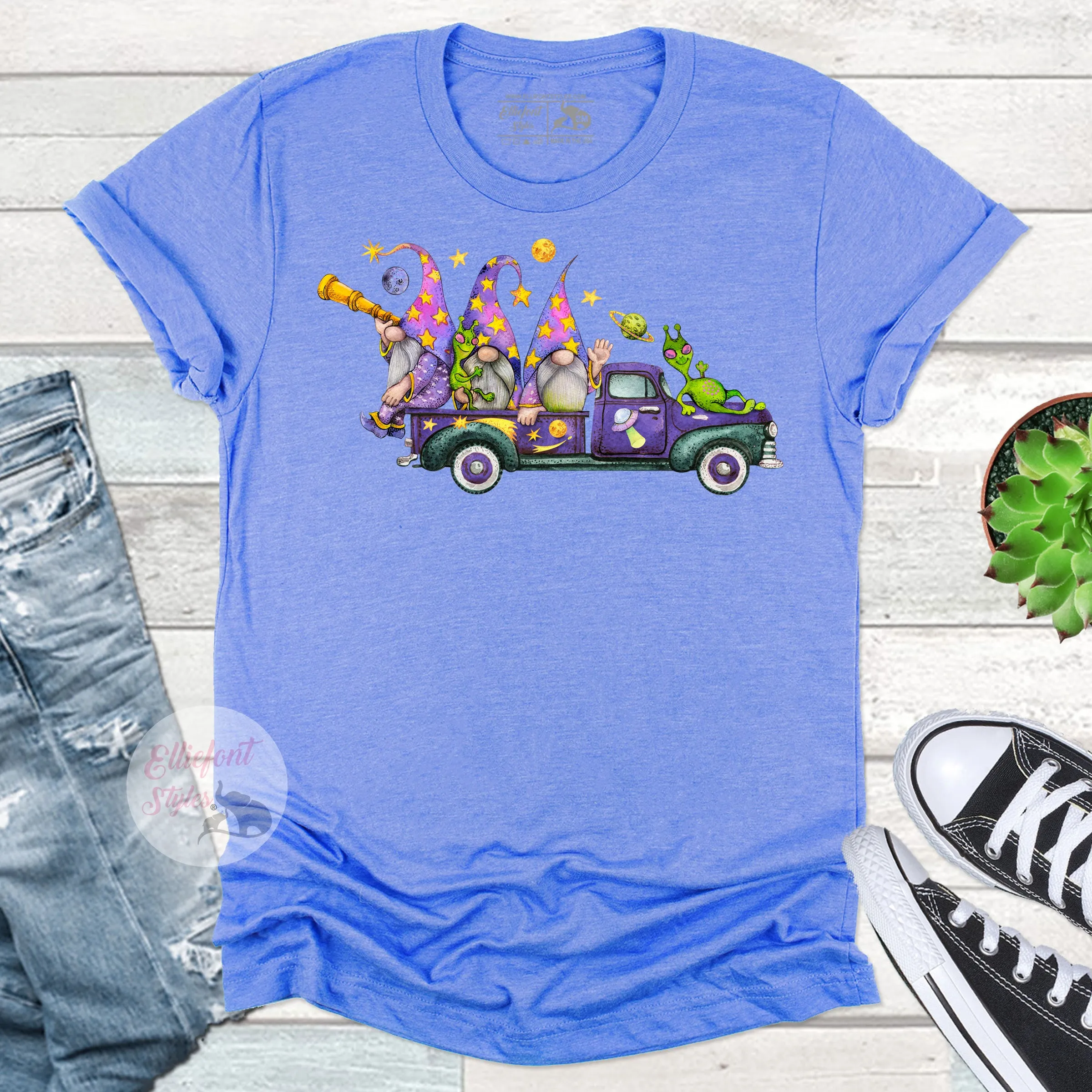 Space Gnome & Alien Galaxy Truck Shirt