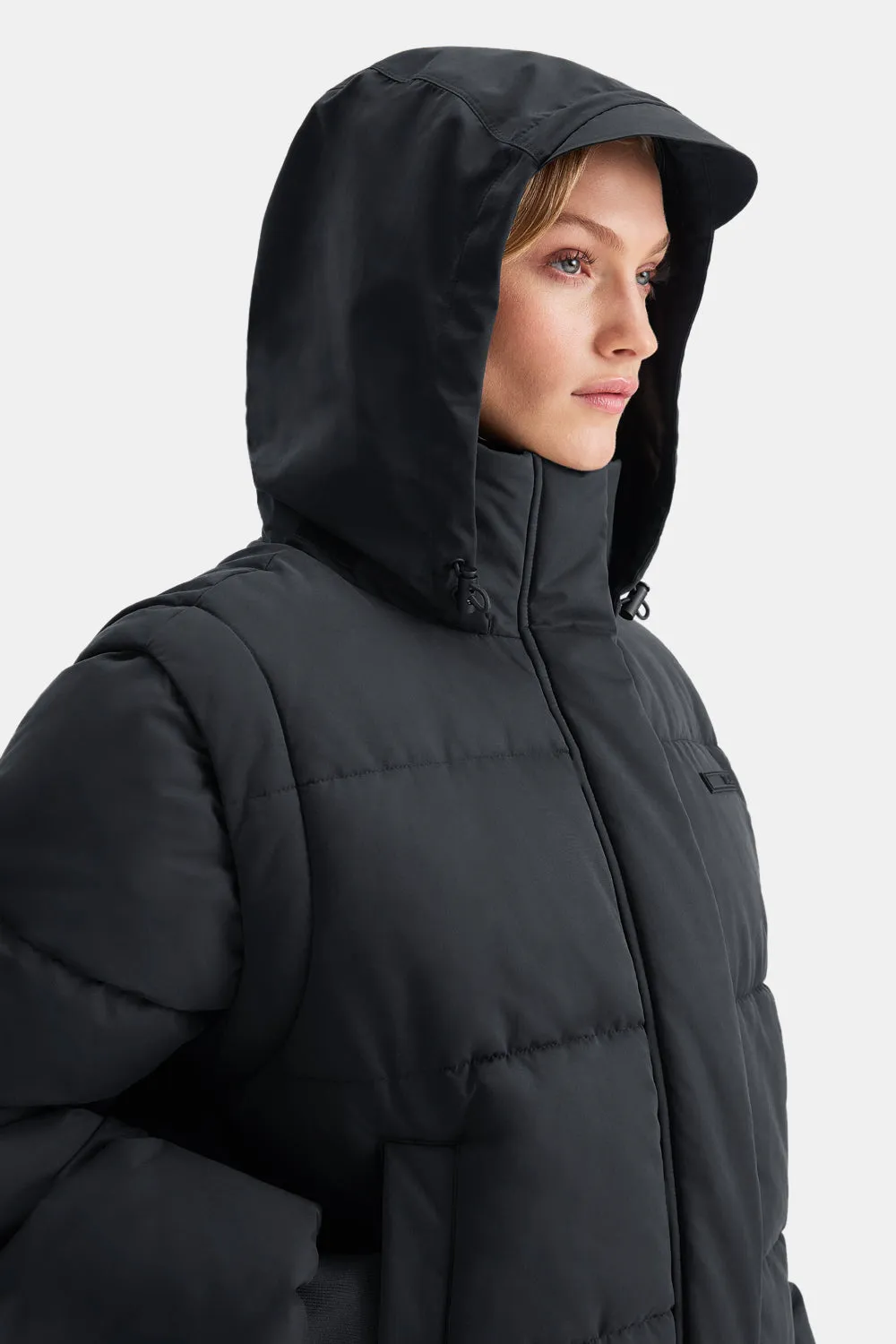 STORM MULTIWAY 3-IN-1 PUFFER JACKET - BLACK