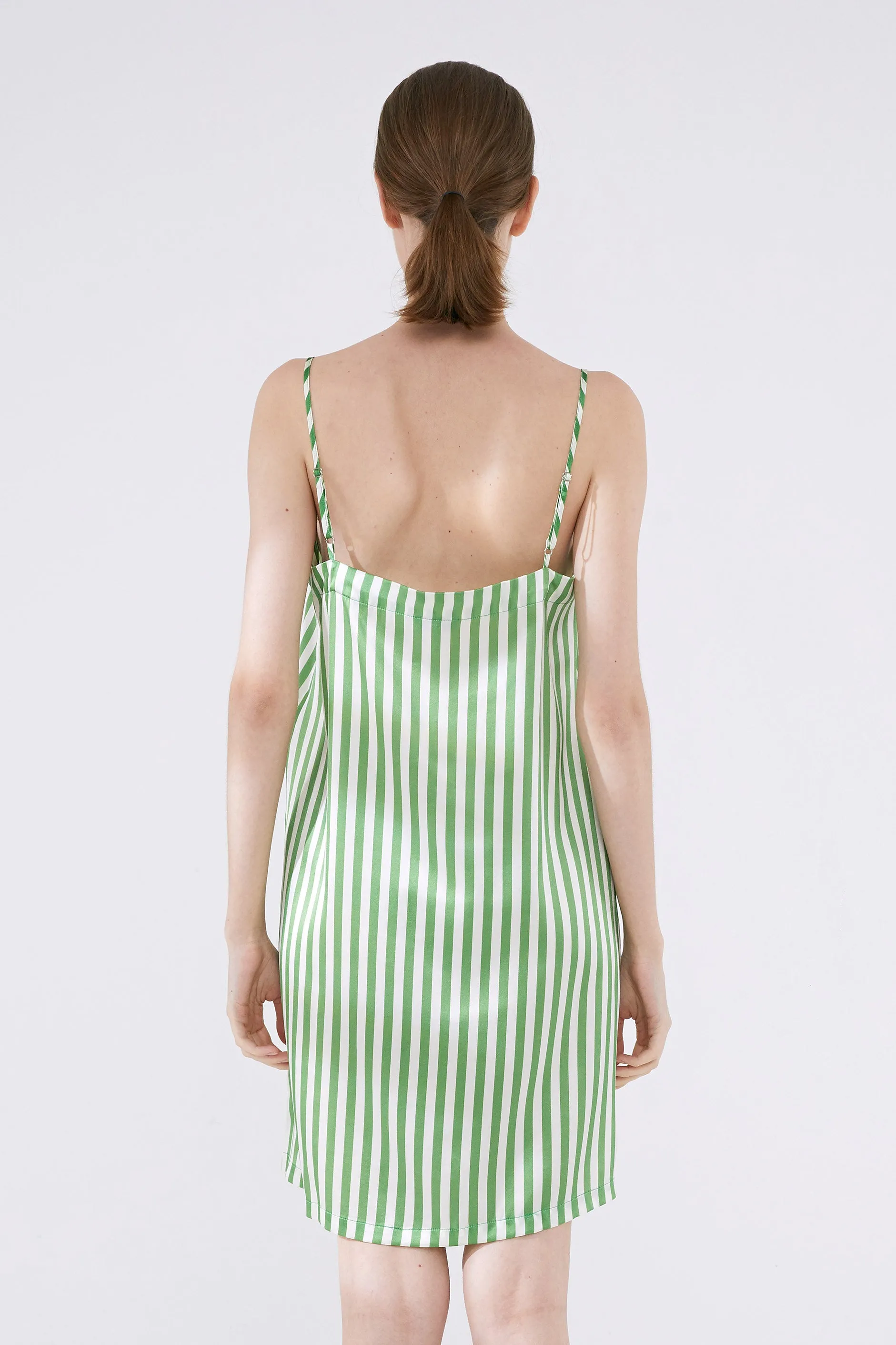 Striped Silk Slip Dress