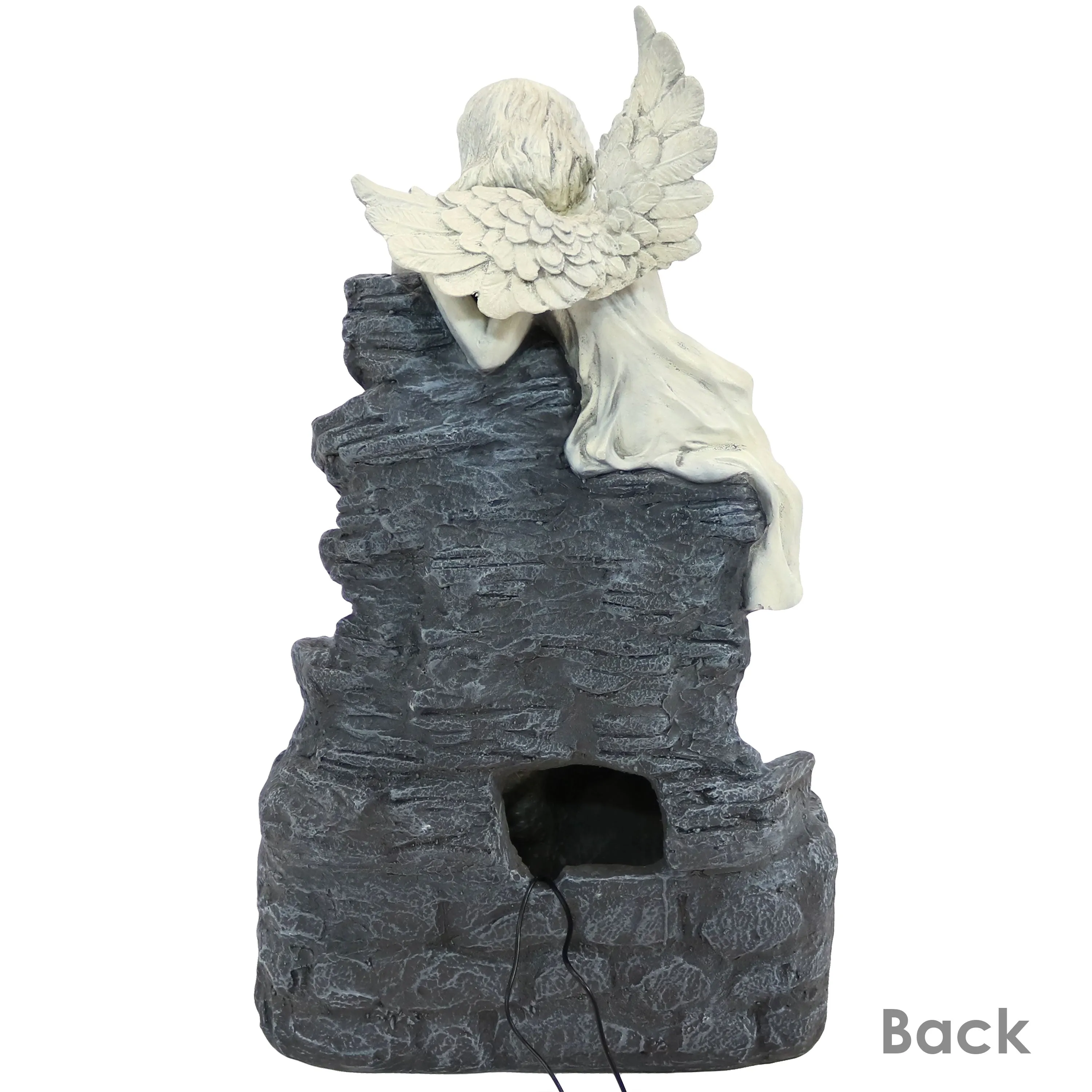 Sunnydaze Angel Falls Solar Fountain with Battery Backup - 29"