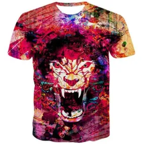 Tiger T-shirt Men Animal Tshirt Anime Graffiti T-shirts Graphic Art Tshirts Novelty Colorful T shirts Funny Short Sleeve Hip hop