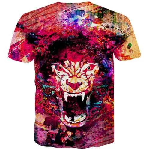 Tiger T-shirt Men Animal Tshirt Anime Graffiti T-shirts Graphic Art Tshirts Novelty Colorful T shirts Funny Short Sleeve Hip hop