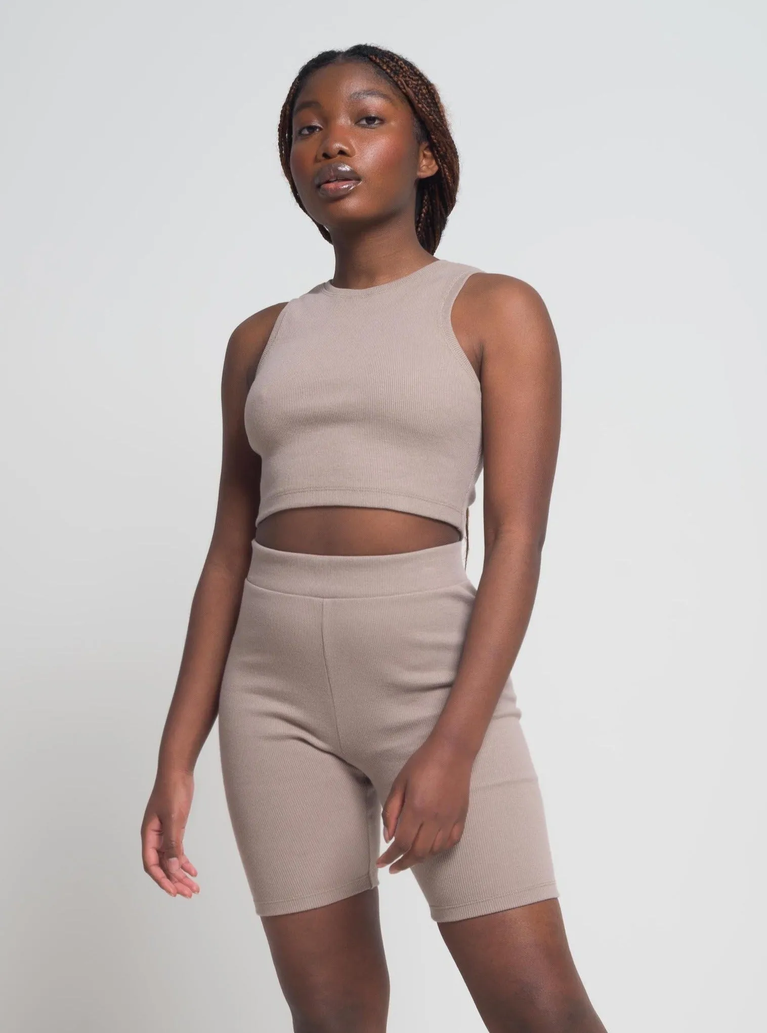 TINCSET taupe bodycon top