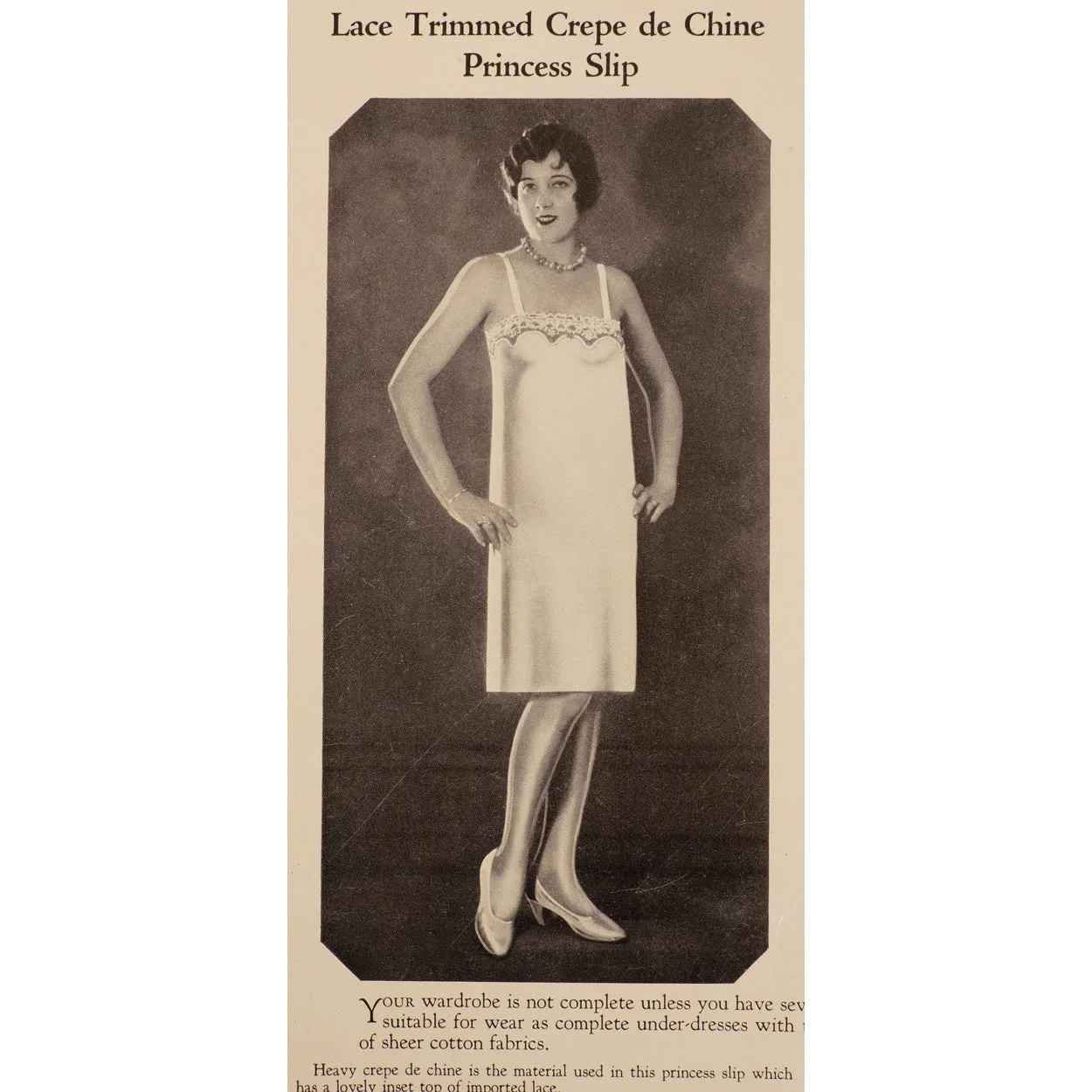 Vintage 1920s Shaugnessy Olovnit Lingerie Princess Slip Trade Sales Promo Sheet