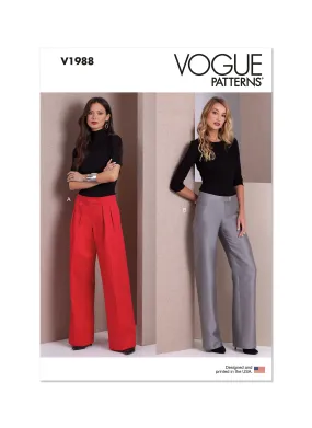 Vogue Pattern V1988 Misses' Skirt/Pants