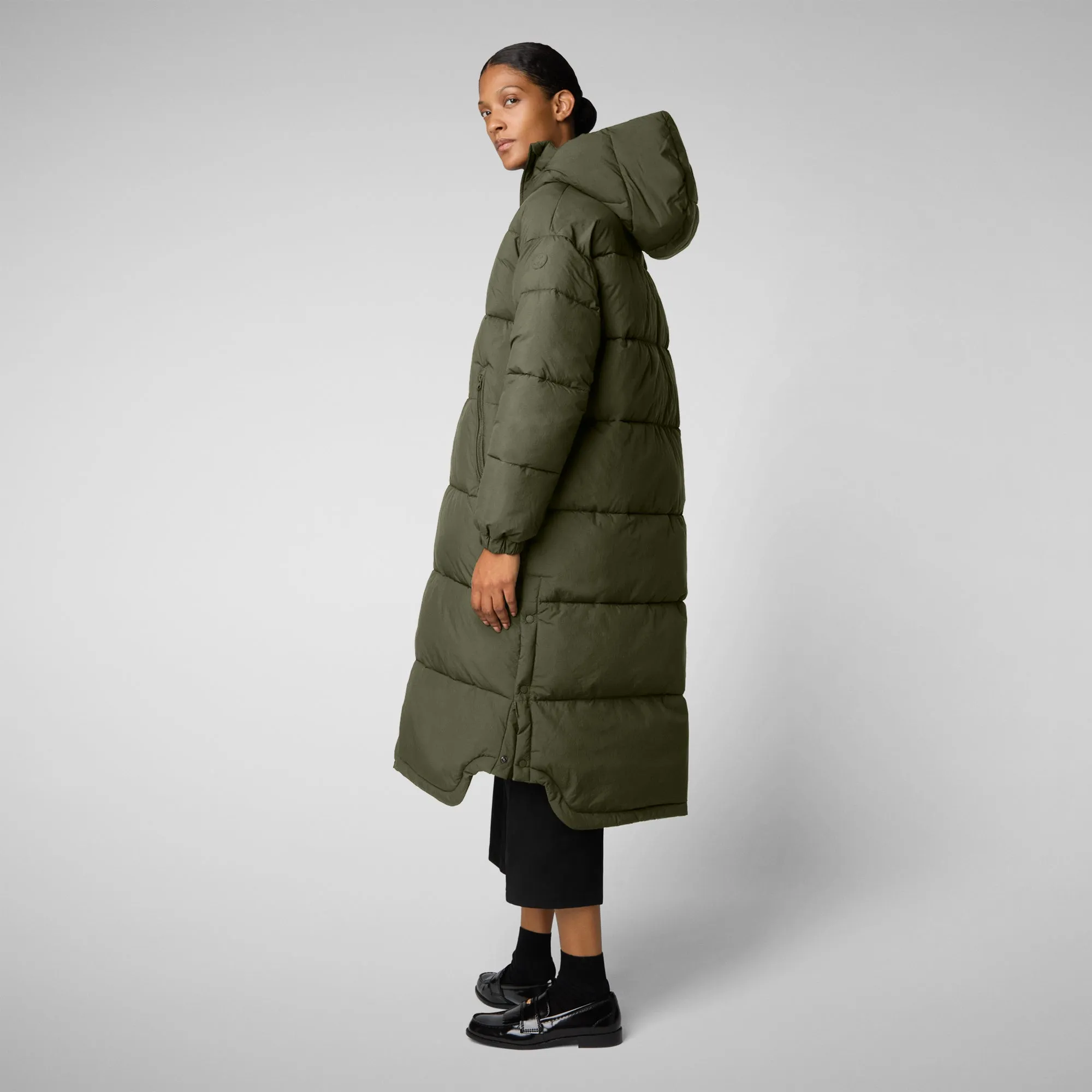 WoMen's animal free Puffer jacket Halesia in land green