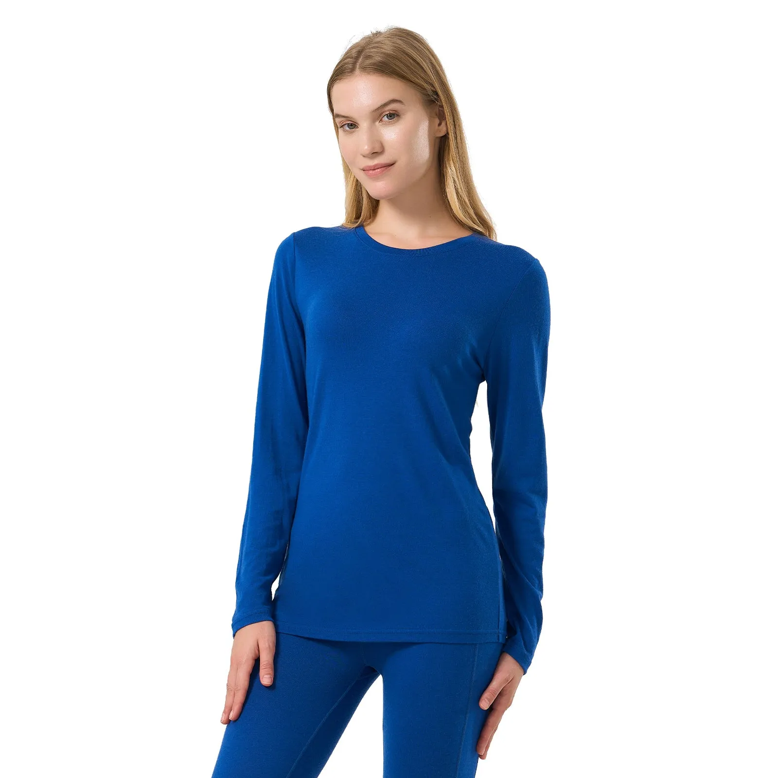 Women's Merino 200g Long Sleeve Crew Thermal Top Midnight Blue